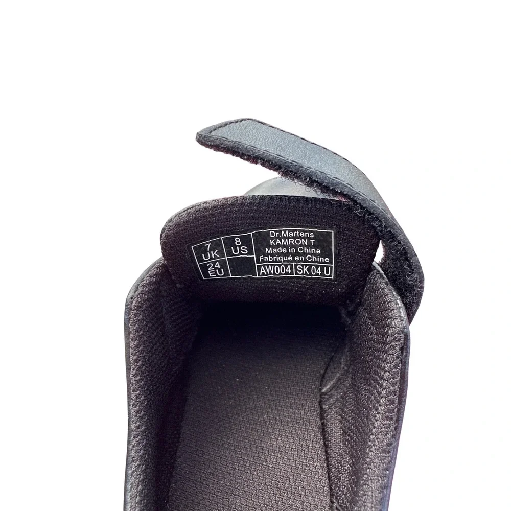 Dr Martens Kamron T Shoes Kids Size 8 Black Leather Back to School Gorpcore Y2K